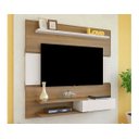 Ver imagem 4 de Painel Monza para TV até 50 Polegadas 1 Porta e Prateleiras - Artely - Pinho Com Off White