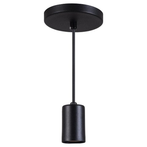 Pendente Copinho Soquete Luminária Lustre Alumínio Preto