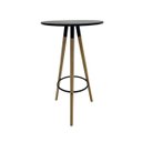 Ver imagem 1 de Mesa Bistrô Eiffel 60cm Preta Base Madeira Alta