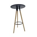 Ver imagem 2 de Mesa Bistrô Eiffel 60cm Preta Base Madeira Alta