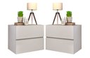 Ver imagem 1 de Conjunto Mesa de cabeceira eros parede suspenso 2 gavetas cor Off White