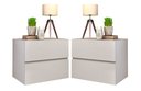 Ver imagem 5 de Conjunto Mesa de Cabeceira Eros Parede Suspenso 2 Gavetas Cor Off White