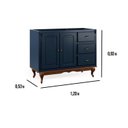 Ver imagem 5 de Balcão para Pia 2 Pta 3 Gav Hanover com Pés Luis Xv 93x120x53cm (a X L X P) - Azul-Imbuia