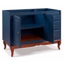 Ver imagem 4 de Balcão para Pia 2 Pta 3 Gav Hanover com Pés Luis Xv 93x120x53cm (a X L X P) - Azul-Imbuia
