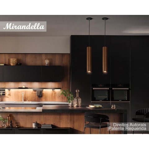 2 Pendente Luminária Madeira Luz de Foco 43cm luxo