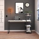 Ver imagem 1 de Mesa C-estante Alta 135x64x115cm C-03 Prateleiras Snow - Est.preta Snow - Est.preta
