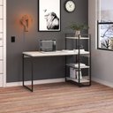 Ver imagem 5 de Mesa C-estante Alta 135x64x115cm C-03 Prateleiras Snow - Est.preta Snow - Est.preta