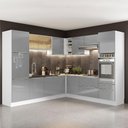 Ver imagem 2 de Cozinha Completa Lux com Armário e Balcão Branco Cinza