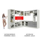 Ver imagem 7 de Cozinha Completa Lux com Armário e Balcão Branco Cinza