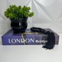 Ver imagem 4 de Kit decoração livro London + vaso preto + colar japamala
