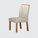 Ver mais imagens de Conjunto Sala de Jantar 6 Cadeiras MDF Tampo Orgânico Bege/Off White/Cinamomo
