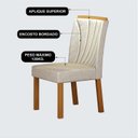 Ver imagem 6 de Conjunto Sala de Jantar 6 Cadeiras MDF Tampo Orgânico Bege/Off White/Cinamomo