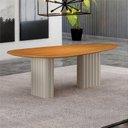 Ver imagem 5 de Conjunto Sala de Jantar 6 Cadeiras MDF Tampo Orgânico Bege/Off White/Cinamomo