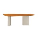 Ver imagem 7 de Conjunto Sala de Jantar 6 Cadeiras MDF Tampo Orgânico Bege/Off White/Cinamomo