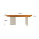 Ver imagem 3 de Conjunto Sala de Jantar 6 Cadeiras MDF Tampo Orgânico Bege/Off White/Cinamomo