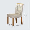 Ver imagem 4 de Conjunto Sala de Jantar 6 Cadeiras MDF Tampo Orgânico Bege/Off White/Cinamomo
