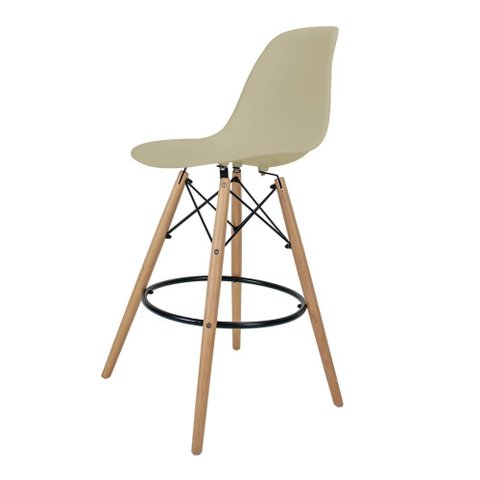 Kit com 2 Banquetas Altas Charles Eames Wood Dkw Eiffel - Design Fendi