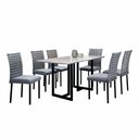 Ver imagem 7 de Conjunto Sala de Jantar Lisboa com 6 Cadeiras Rattan Grafite e Metal Preto BM Tubulares