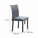 Ver imagem 4 de Conjunto Sala de Jantar Lisboa com 6 Cadeiras Rattan Grafite e Metal Preto BM Tubulares
