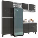 Ver imagem 1 de Cozinha Completa Modulada Vanessa 5 Peças Cinza Branco Fosco AJL Móveis
