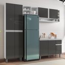 Ver imagem 2 de Cozinha Completa Modulada Vanessa 5 Peças Cinza Branco Fosco AJL Móveis
