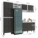 Ver imagem 3 de Cozinha Completa Modulada Vanessa 5 Peças Cinza Branco Fosco AJL Móveis