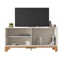 Ver imagem 4 de Rack Bancada Tv para Sala de Estar 136cm Visari C01 - D'Rossi Cor Off White/freijó