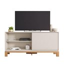 Ver imagem 2 de Rack Bancada Tv para Sala de Estar 136cm Visari C01 - D'Rossi Cor Off White/freijó