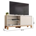 Ver imagem 3 de Rack Bancada Tv para Sala de Estar 136cm Visari C01 - D'Rossi Cor Off White/freijó