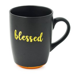 Caneca Preto fosco Blessed base Laranja 340ml - 1