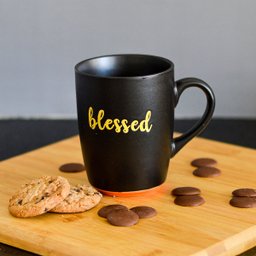 Caneca Preto fosco Blessed base Laranja 340ml - 2