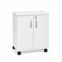 Ver imagem 2 de Armário de Escritório Baixo c/ Rodízios 2 Portas Prateleira Interna Fechadura com Chave 60,5x38x71cm