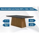 Ver imagem 2 de Sala de Jantar Completa Luna Tampo Madeirado C- Vidro Curvo 180x90 e 6 Cadeiras Amsterdã Imbuia-