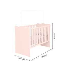 Quarto Infantil Lua Encantada Guarda Roupa , Berço e Cômoda Trocador Rosa - 2