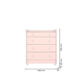Quarto Infantil Lua Encantada Guarda Roupa , Berço e Cômoda Trocador Rosa - 3