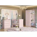 Ver imagem 1 de Quarto Infantil Lua Encantada Guarda Roupa , Berço e Cômoda Trocador Rosa