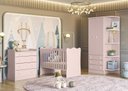 Ver imagem 1 de Quarto Infantil Lua Encantada Guarda Roupa , Berço e Cômoda Trocador Rosa