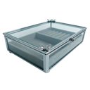Ver imagem 1 de Porta Joia Decorativo em Metal Prateado com Cristal 5x20x14cm para Organização e Decoração