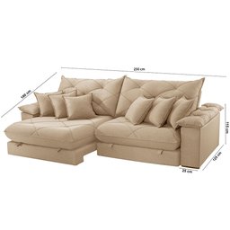 Sofá Ágata Linho Dois Módulos de 100cm B25 Meu Sofá Online - 5
