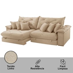 Sofá Ágata Linho Dois Módulos de 100cm B25 Meu Sofá Online - 6