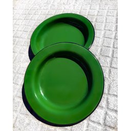 Conjunto com 6 Pratos de Sobremesa Verde Esmaltado Silva - 2