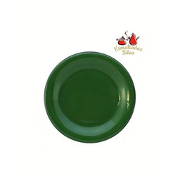 Conjunto com 6 Pratos de Sobremesa Verde Esmaltado Silva - 1