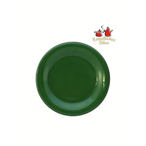 Conjunto com 6 Pratos de Sobremesa Verde Esmaltado Silva