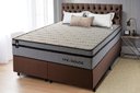 Ver imagem 1 de Conjunto Cama Box Queen c/ Molas Ensacadas Preston Marrom 158x198x71
