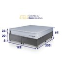 Ver imagem 2 de Conjunto Box Baú Cinza Luanda Branco Espuma D28 King 193x203x69 - King House