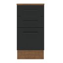 Ver mais imagens de Balcão Armário de Cozinha 40 cm 3 Gavetas Rustic/Preto Agata Madesa