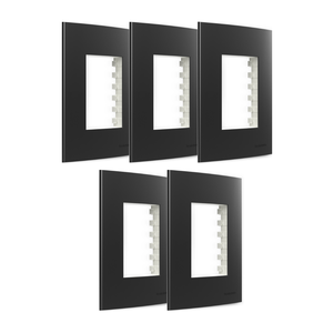 Kit 5 Placa 4x2 3 Postos Grafite C/ Suporte Sleek Margirius Cor:grafite