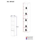 Ver imagem 3 de Paneleiro Armário de Cozinha com 1 Porta e 3 Nichos 36cm Suspenso Milano Multimóveis MP3430 Grafite