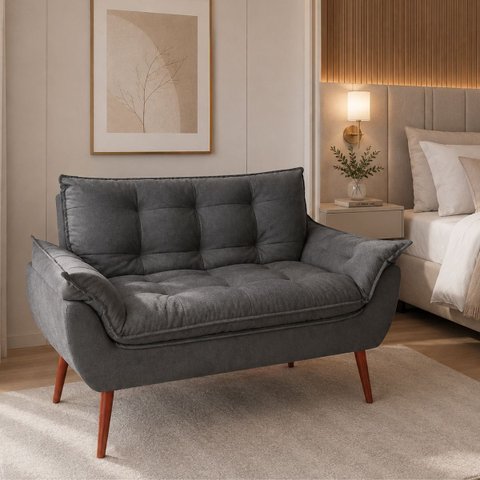 Namoradeira Opala Elegante para Quarto em Cinza