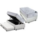 Ver imagem 1 de Cama Box Baú c/Auxiliar Solteiro: Colchão Molas Ortobom SuperPocket Freedom Visco + Base CRC